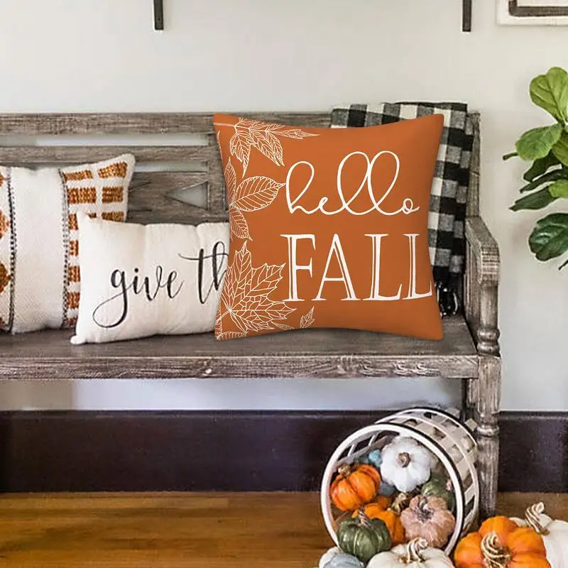 Throw Pillow Covers Thanksgiving Throw Pillow Cases Covers For Fall Decor Soft And Reusable Throw Pillowcases Pumpkin Autumn