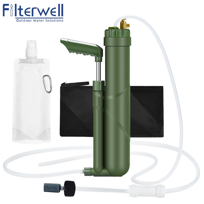 Filterwell Travel Pump Osmosis Water Filter Purifier Camping Gadgets and Accessories All for Survival Outdoor Water Filtering