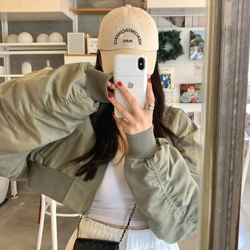 

Винтажная женская куртка East Gate с длинными рукавами, манжетами на завязках, из полиэфирного волокна, теплая, с воротником-стойкой, на молнии