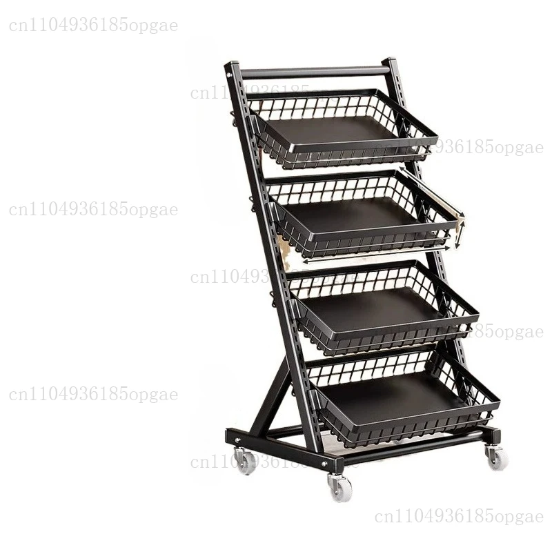 Multi-layer snack shelves Shelf Convenience Store Display Rack Basket Fresh Fruit Rack Fruit and Vegetable Mobile Food Rack