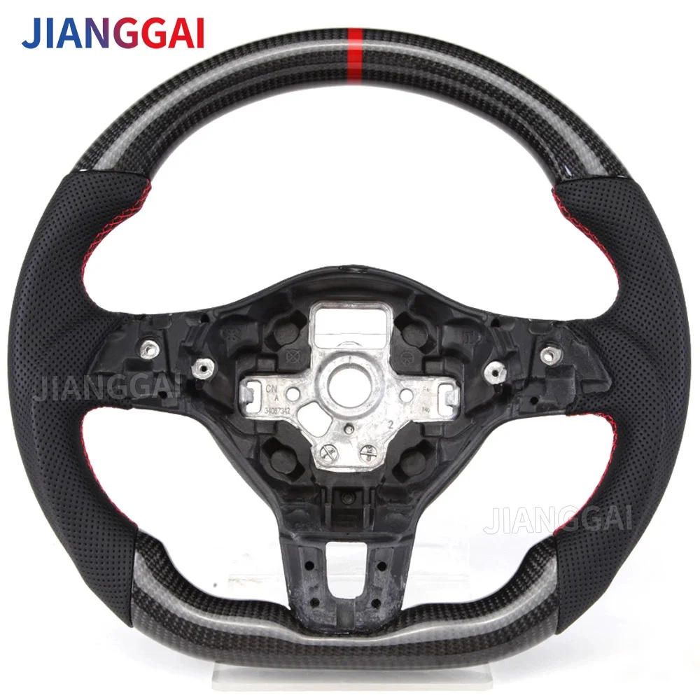 Carbon Fiber Steering Wheel For Volkswagen Golf 6 GTI GTD R 2009-2013 Polo GTI Perforated Leather Racing Steering Wheel