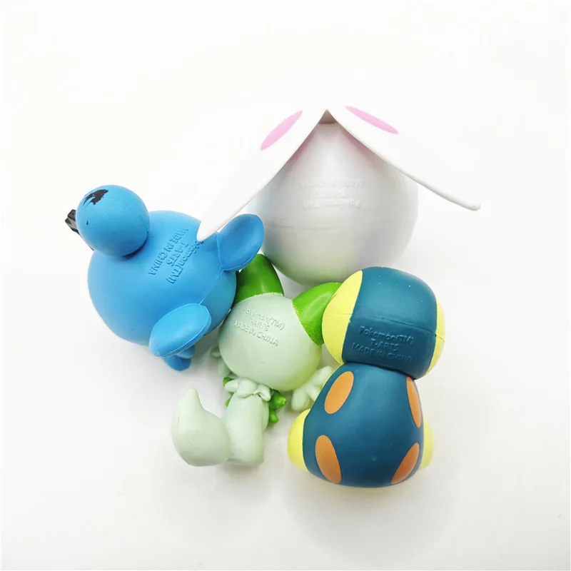 البوكيمون اليابان غاشابون لعبة الكبسولات تمثال لطيف Cyndaquil جديد ورقة القط النوم دمية عمل نموذج لجسم هدية #4