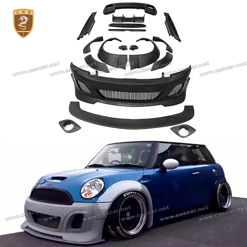 For BMW MINI Cooper R56 R57 R58 LB Style FRP Material Front Rear Bumper Guard Wheel Eyebrow Molding Fender Flare Tail Wing Kits