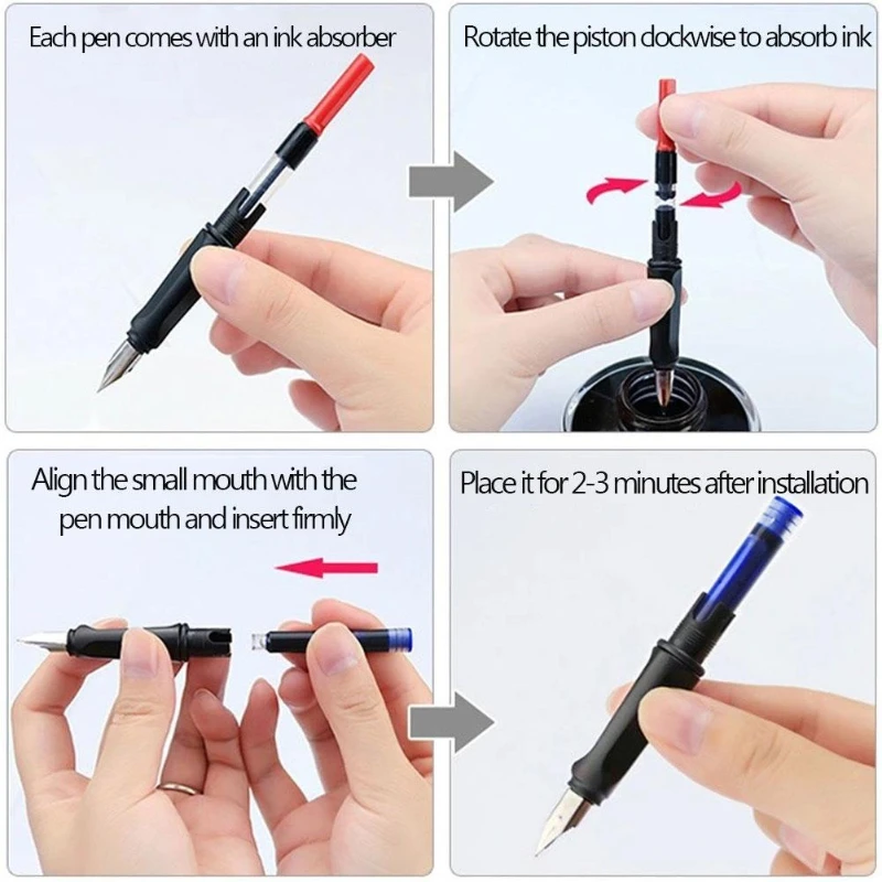 2 kotak Set Cartridge tinta Sac tinta sekali pakai isi ulang untuk 3.4mm pulpen warna menulis alat tulis kantor sekolah