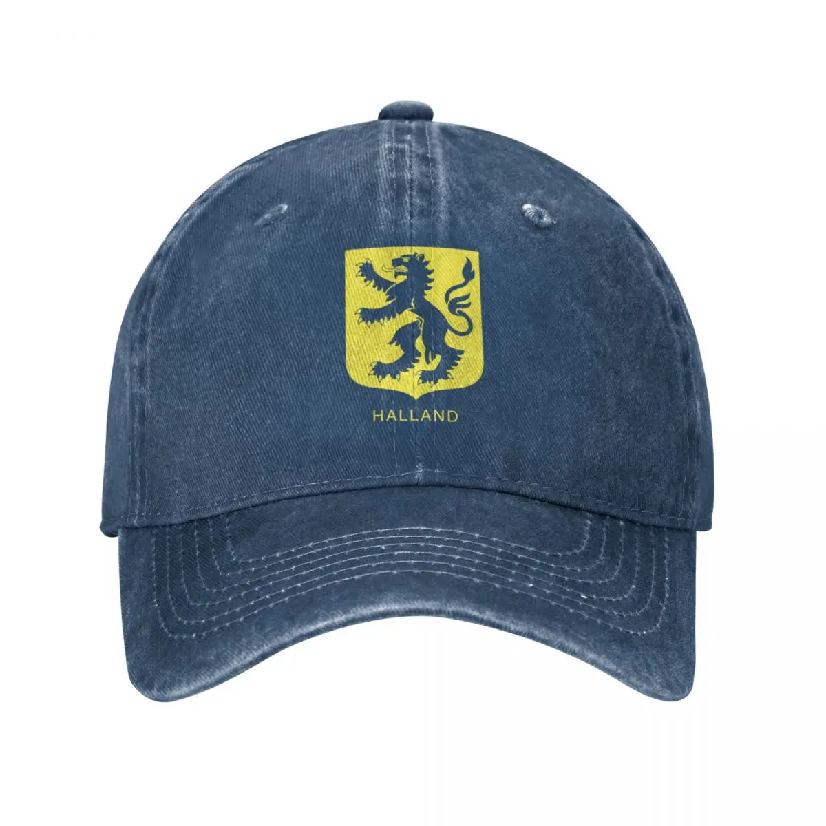 Livid Silver Lion, the Coat of Arms of Halland, Sweden, Yellow Print (Svenska Landskap) Baseball Cap