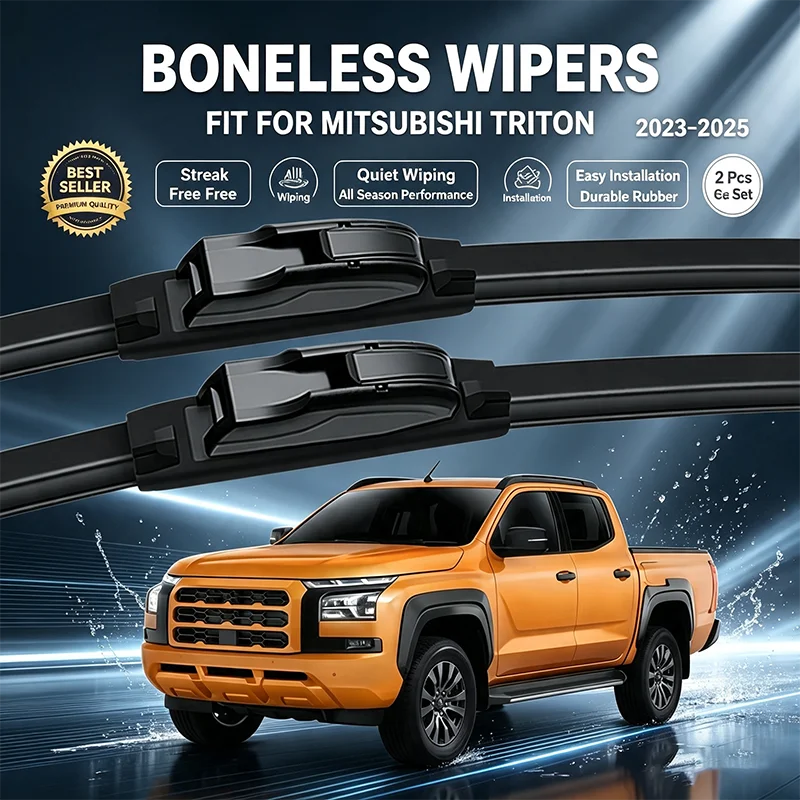 For Mitsubishi Triton LC MV 2023-2025 Car Front Windshield Wiper Blades 1 Pair Set Streak-Free Quiet Complete Replacement Kit Au