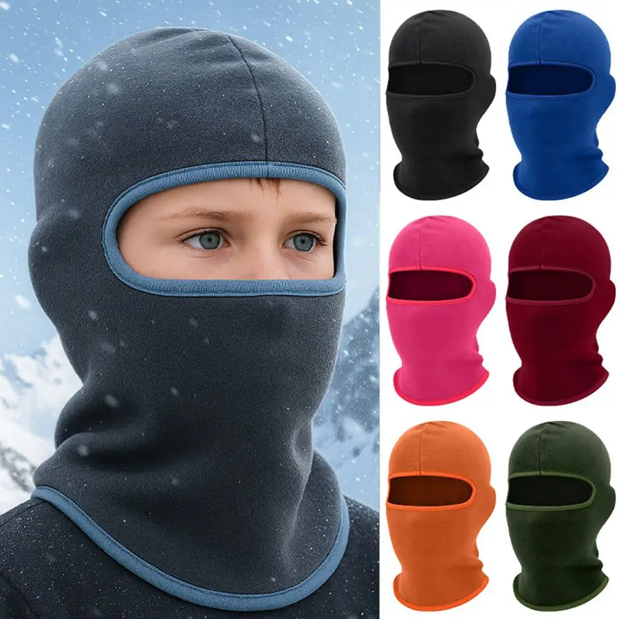 

Winter Warm Kid Face Cover Windproof Thickened Polar Fleece Cycling Balaclava Mask Thermal Quick Dry Breathable Skiing Face Mask