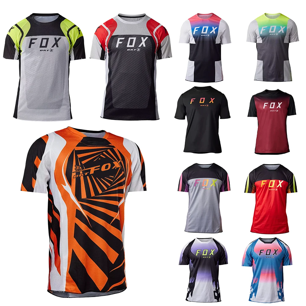 

BAT FOX Men's Motocross T-Shirt Short Sleeves Enduro MTB Jersey Downhill Jersey Motorcycle Mountain Bike Jersey Cycling Clothing