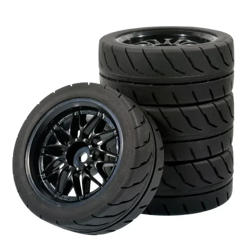 68mm Wheel Tyres Tires 12mm Hex Rim Durable Rubber for 1/10 1/12 1/14 RC Car Racing Competitable Wltoys 144001