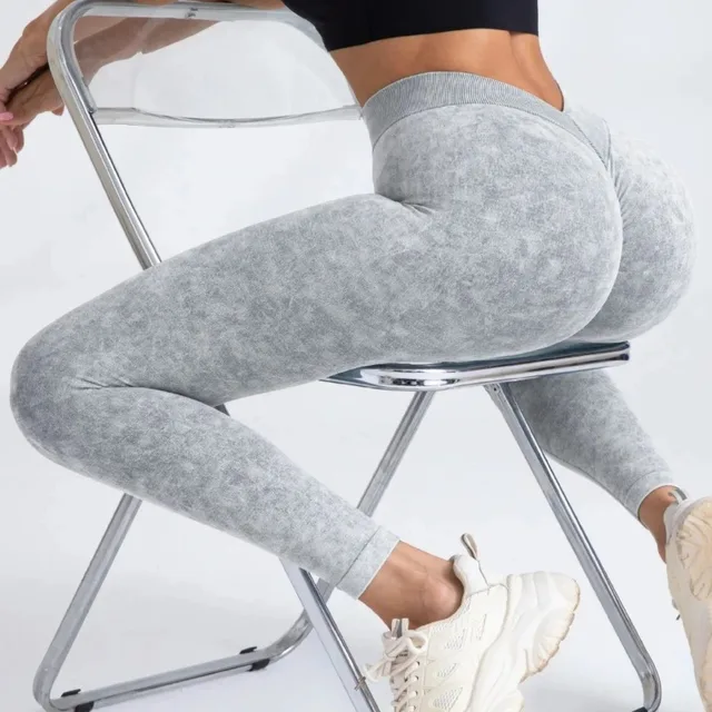 Sportowe legginsy z wysokim stanem Damskie rajstopy z dekoltem w szpic Elastyczny, smukły zestaw do jogi i fitnessu Bezszwowe spodenki z krótkim rękawem i zestaw spodni
