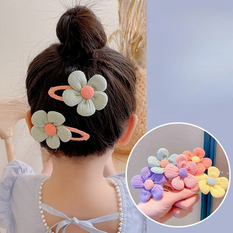 

2 шт./пакет, детские боковые заколки с цветами для маленьких девочек, милые милые заколки для челки, сломанные заколки для волос для маленьких девочек, BB заколки для волос, головные уборы