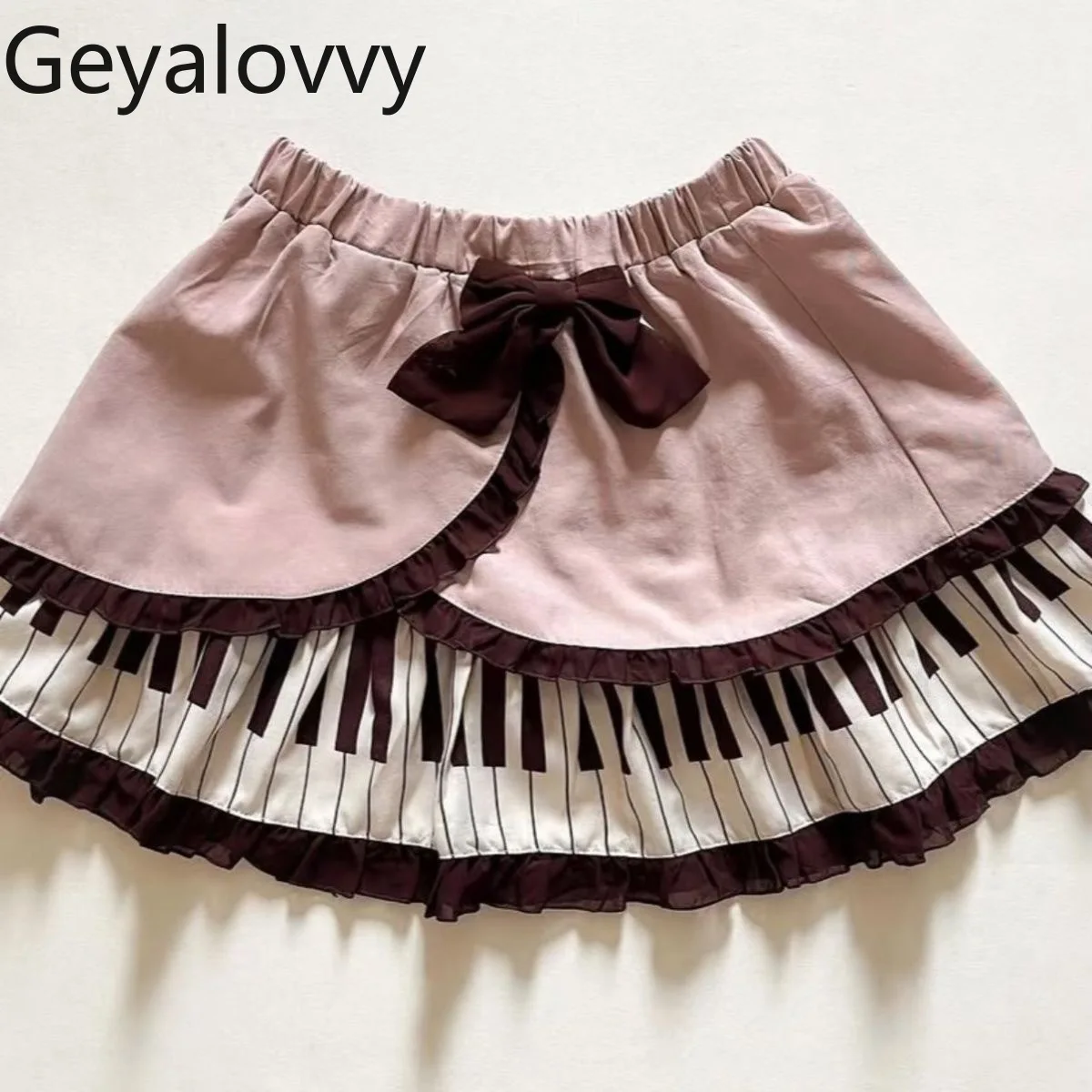 Japanese Sweet Style Versatile Elastic Waist Short Cake Skirt Summer New Polka Dot Patchwork Bow Lace Mini A-line Skirts