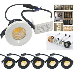 LED COB Downlight Dimmable 3W Recessed Spotlight Ceiling Lamp 220V 110V Led Spot Light for Home Bedroom Kitchen Cabinet Light