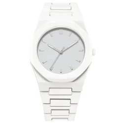 Fashionable Black and White Men's Watch with Plastic Granules, Exquisite Business Waterproof Quartz Watch, Women's Clock