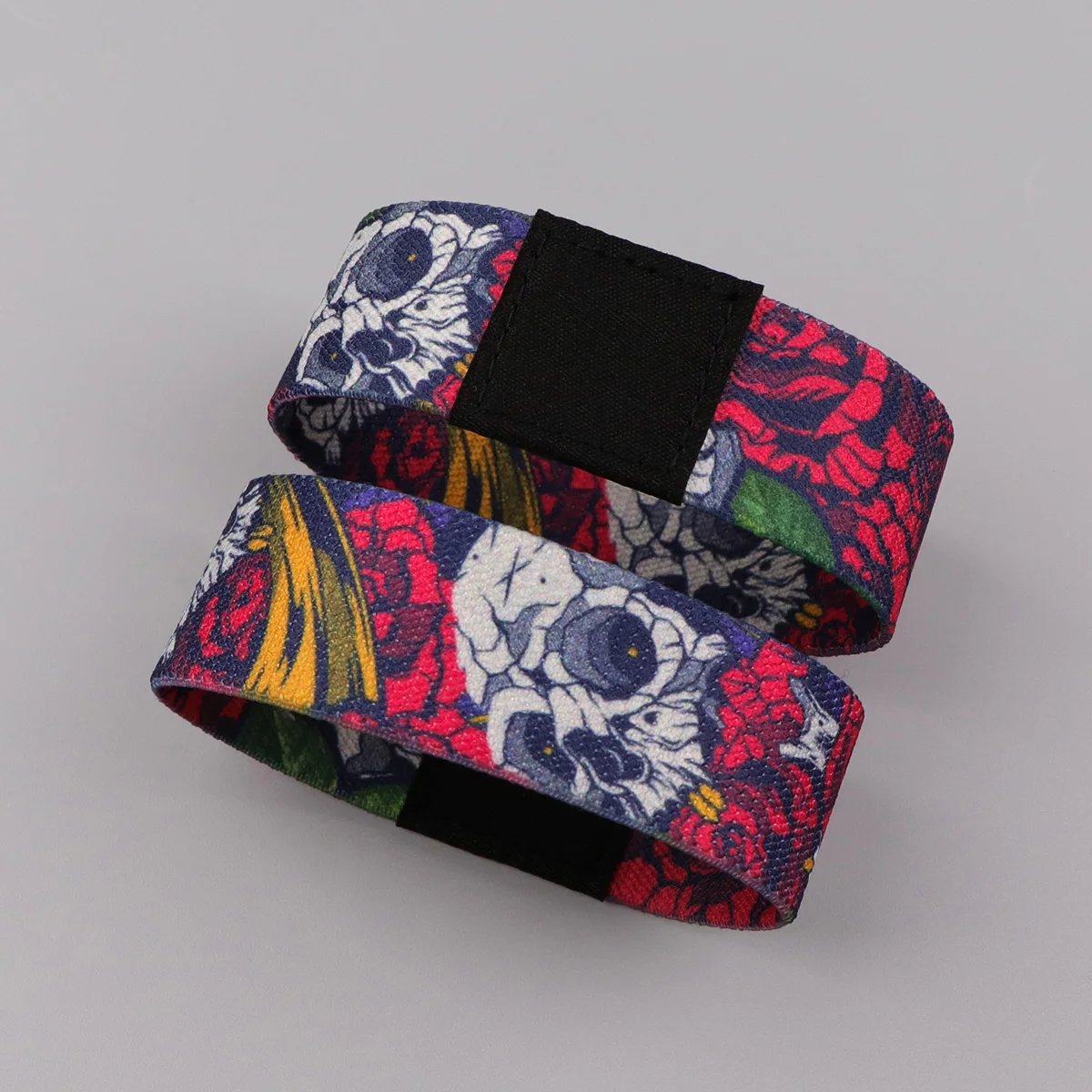 Skeleton Flower Bracelet For Women Men Armband Sport Wristband Elastic Bangle Bracelets Punk Accessories Holiday Gift