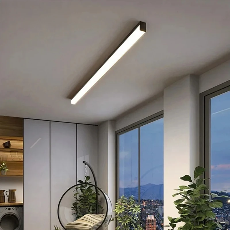 

Modern Balcony Ceiling Lamp Long Strip Aisle LED Lamp Bedroom Dining Room Island Kitchen Light Living Room Ceiling Chandelier
