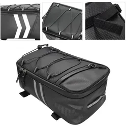 1pc 30x18x11.5cm 8L Motorcycle PU PE Bag Waterproof Bicycles Rear Rack Trunk Bag Pannier Motobike Rear Folding Luggage