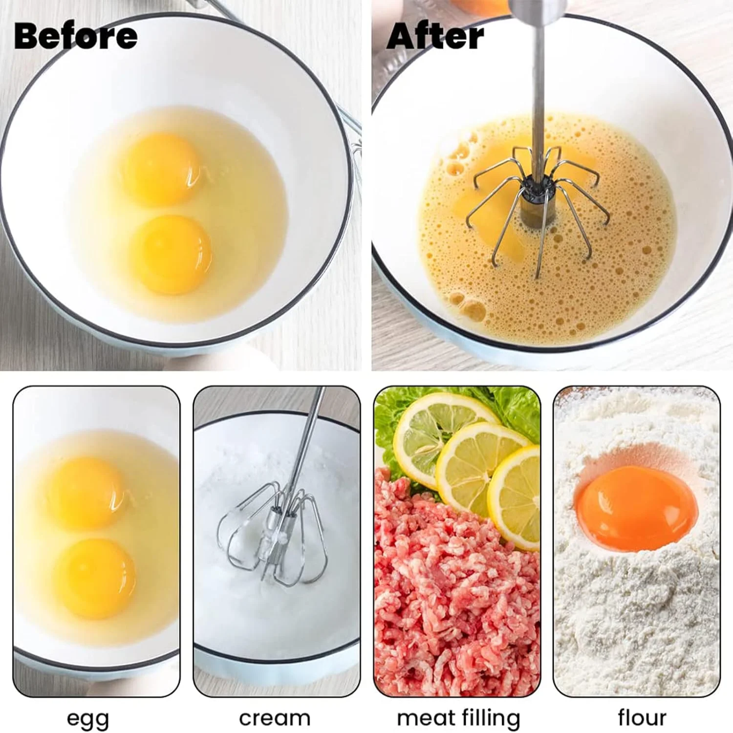 卵泡立て器半自動卵泡立て器ミルク泡立て器コーヒー泡立て器泡立て器ブレンダーフォームメーカーラテカプチーノホットチョコレートmi