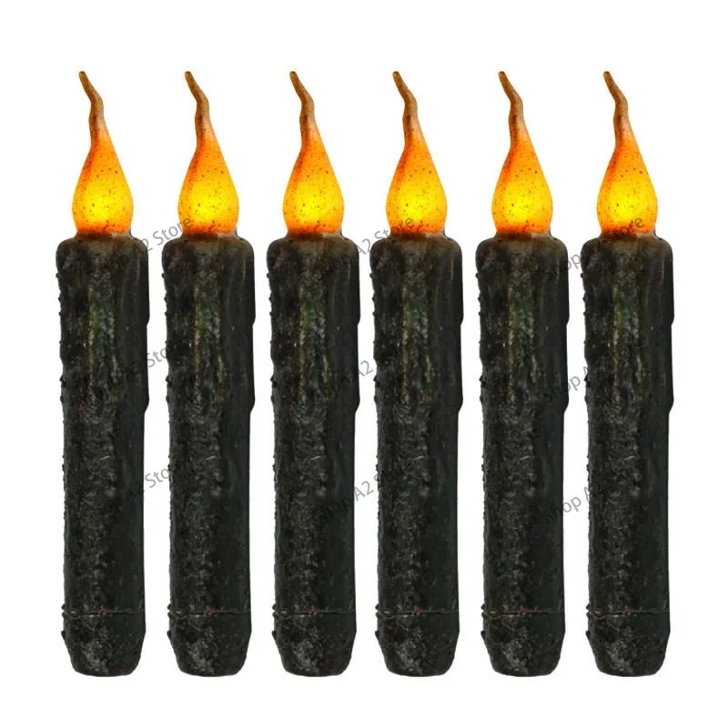 N84R-European Wax-Coated Electronic Candle Lamp, Retro Romantic Wedding Candlelight, For Christmas & Halloween