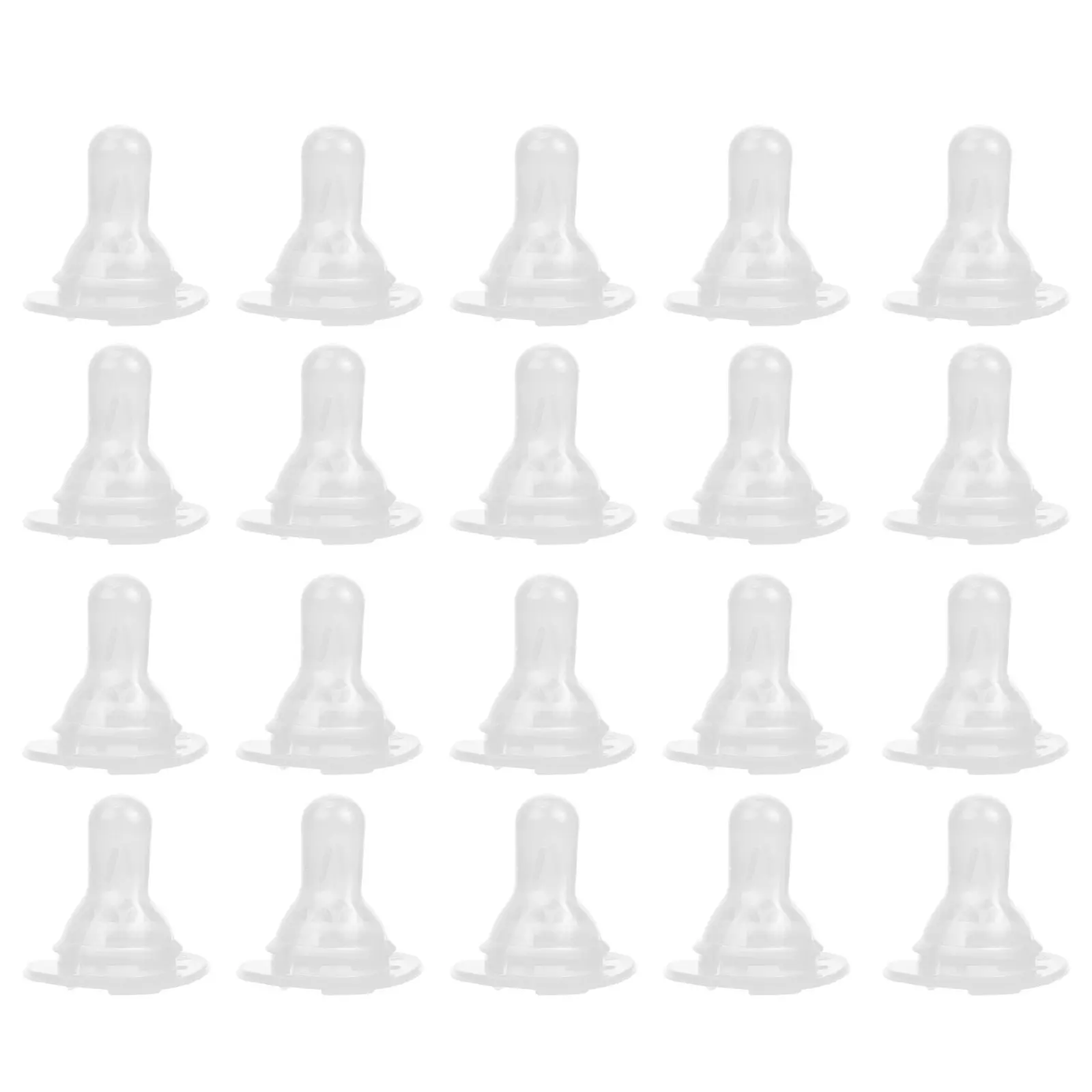 

20pcs Silicone Nipples for Baby Bottle Nursing Replacement Accessories Soft Transparent