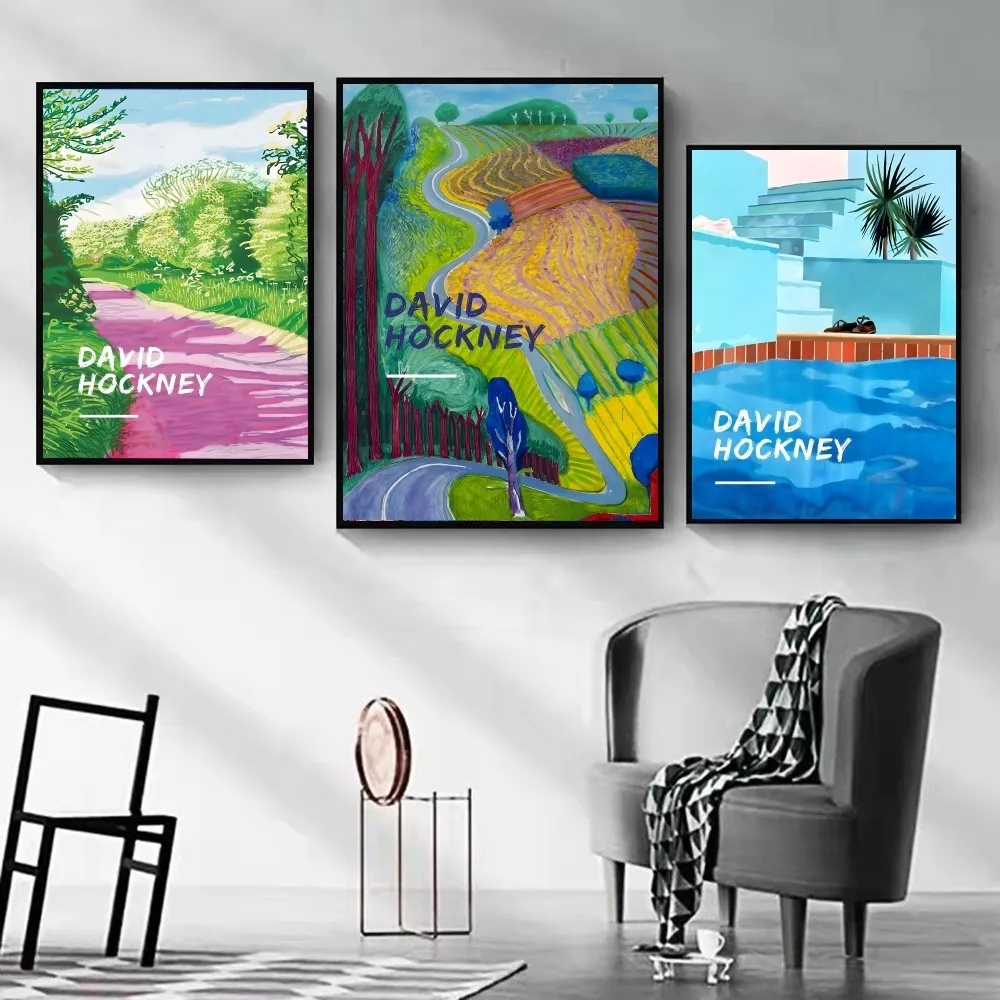 David Hockney The Arrival Of Spring Poster Kraft Paper Vintage Poster Wall Art Painting Study Stickers Big Szie Wall Painting