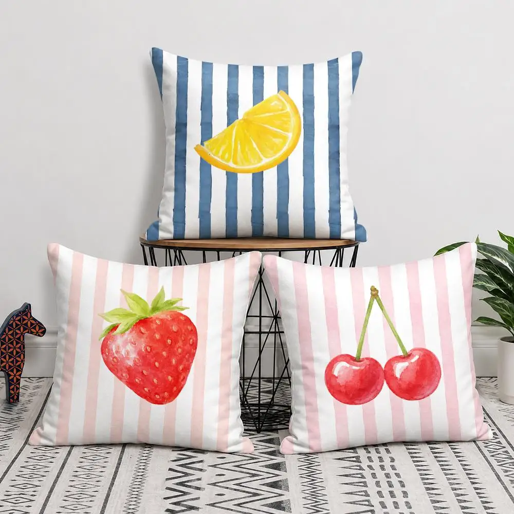 Modern Minimalist Lemon Pattern Cushion Cover Soft Short Plush Pillow Cover Smooth Cozy Texture Cushion Case Home Decor