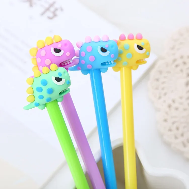 36Pcs Wholesale Cute Student Creative Dinosaur Neutral Pen Cartoon Tyrannosaurus Rex Signature Pen Learning Office Stationery