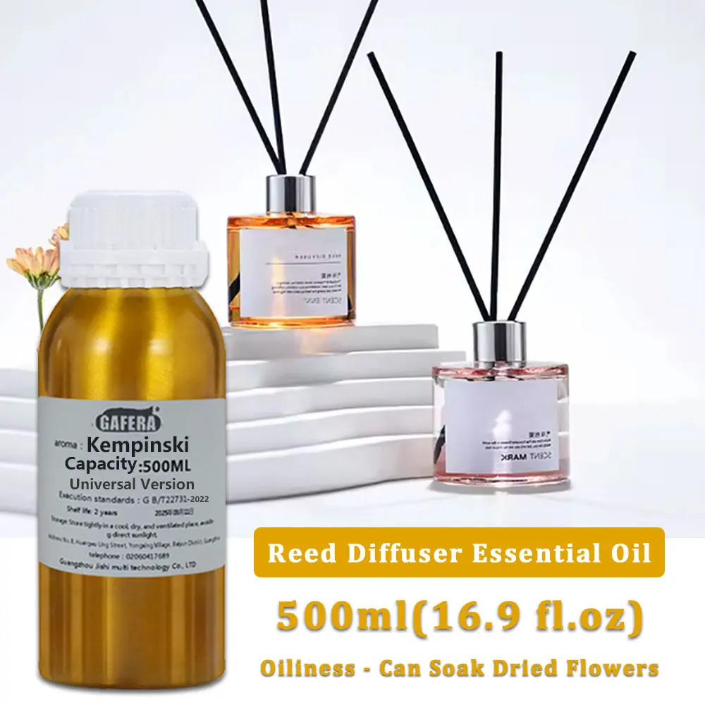 GAFERA 500ml(16.9 fl.oz) Kempinski Essential Oil - Hotel Diffuser Replenish Aroma Oil For Reed Diffuser & Flameless Aromatherapy