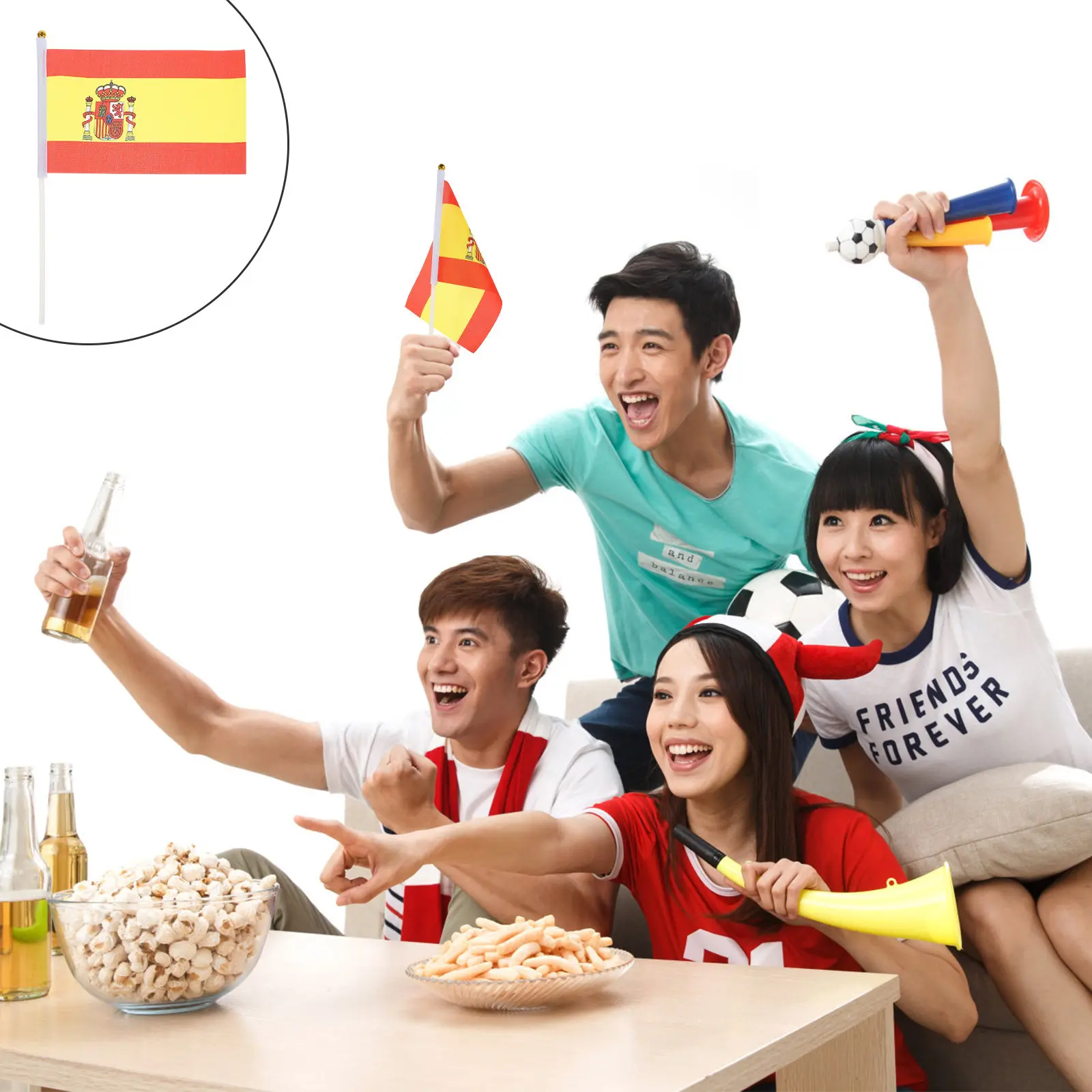 50Pcs Hand Flags Portable Small Handheld Flags on Stick for Sporting Events Football Match Party National Patriotic Decorations