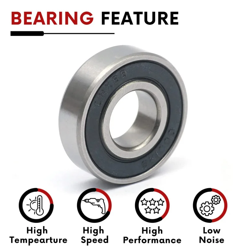 10PCS 6001-2RS Double Rubber Sealed Bearings 12x28x8mm, Deep Groove Ball Bearing ABCE-3 Pre-Lubricated (6001-2R,10)