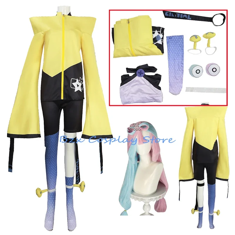 Game Violet Iono Cosplay Anime Costume Uniform Women Yellow Coat Headgear Suit Halloween Party Role Play Outfit for Women