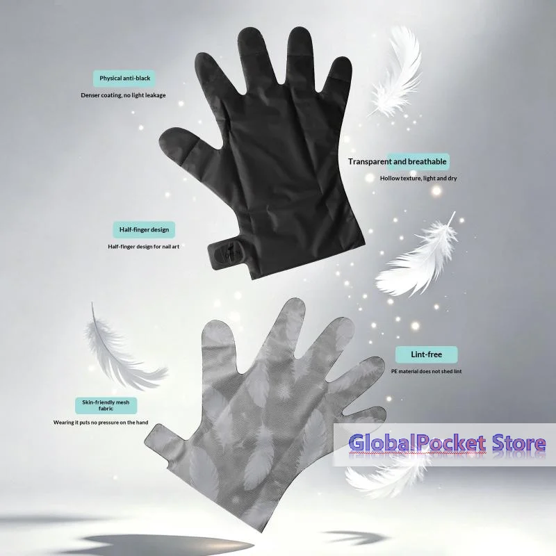 [TG823]1 Pair Professional Protection Gloves Home Anti UV Gloves For Manicures Protect Hands Nail Art Stretchy Fingerless Glove