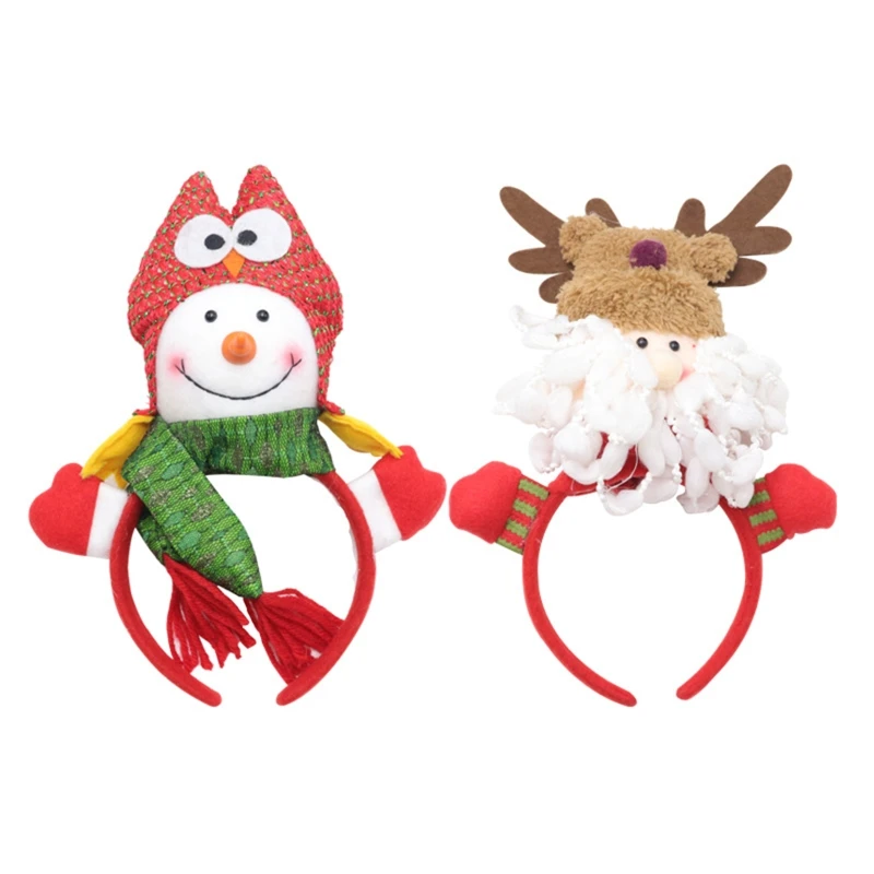 

Christmas Santa Headband Plush Snowman Headbands For Girls Snowman Hair Hoop Deer Decor Fashion Snowman Hairband N7YF