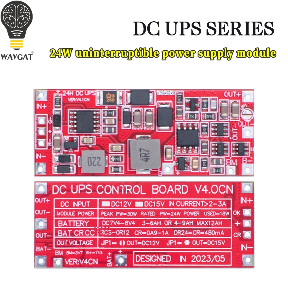 DC 12V/15V 24W 50W 4A UPS Power Supply Module Uninterruptible Power Control Board 2S 3S Charging Step Up Protection Module