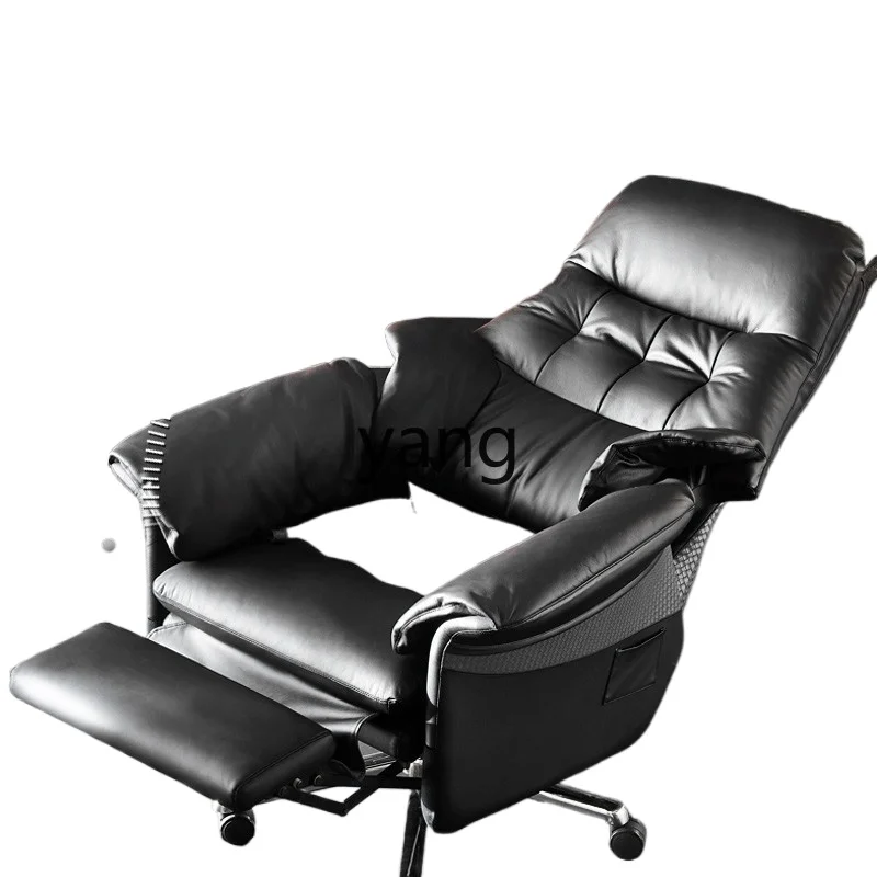 LTT, electric reclining comfortable office home computer chair high-end cowhide business