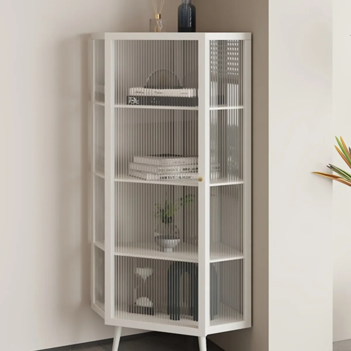 Changhong glass corner cabinet corner cabinet simple living room light luxury corner locker triangle cabinet