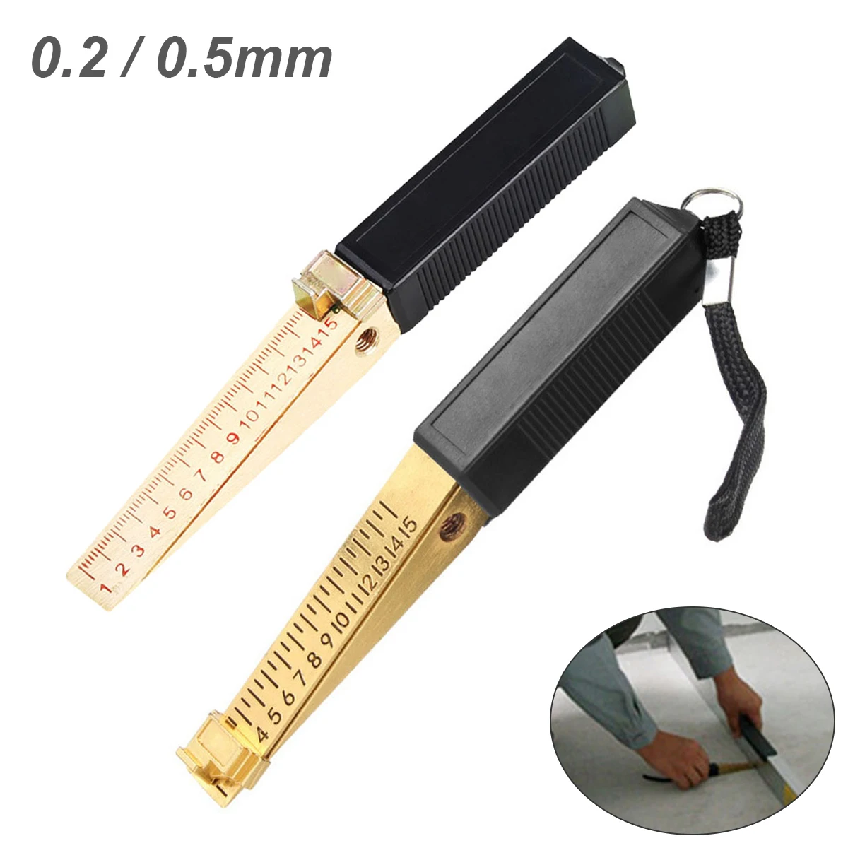 

0.2/0.5mm Wedge Shaped Vernier Feeler Gauge Inspection Flatness Measuring Tool for House Engineering