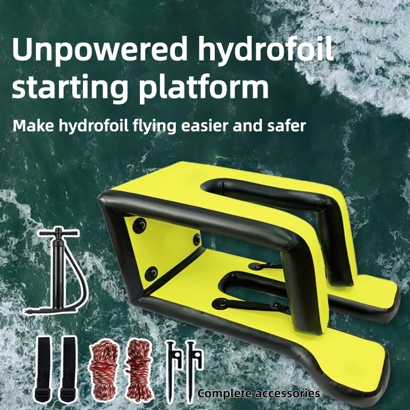 The hydrofoil starting platform paddleboard inflates and starts with power Sports and Entertainment water sports