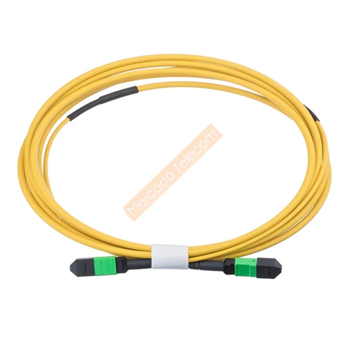 24core MPO-MPO female Type B fiber optic patchcords OS2 round cable yellow color 2M 3M 5M jumper