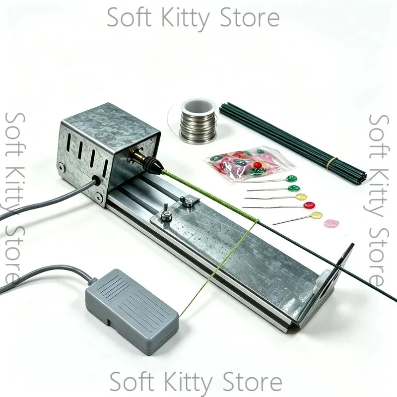 110-220V 2-in-1 Electric Wire Winding Machine with Foot Pedal, Copper Wire Twister for Hanfu Hairpin Stems