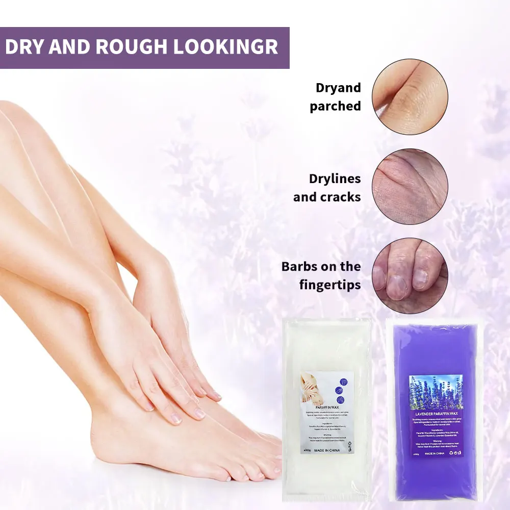 Блоки парафина для рук и ног — ароматизированные лавандой и без запаха, увлажнение кожи и удаление волос, 1 шт. для домашнего спа-салона