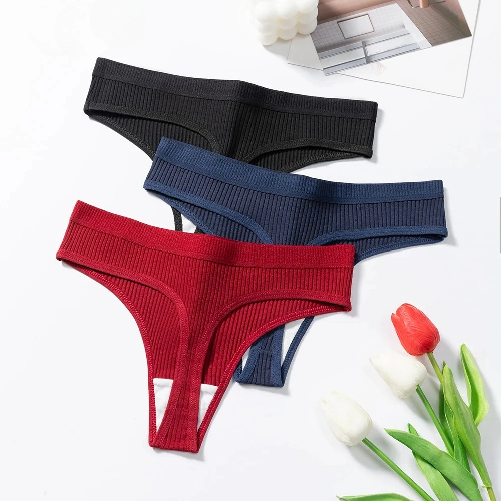 WarmSteps M-2XL модные женские трусики с низкой посадкой, удобные хлопковые узкие трусы танга для женщин, однотонное мягкое женское нижнее белье