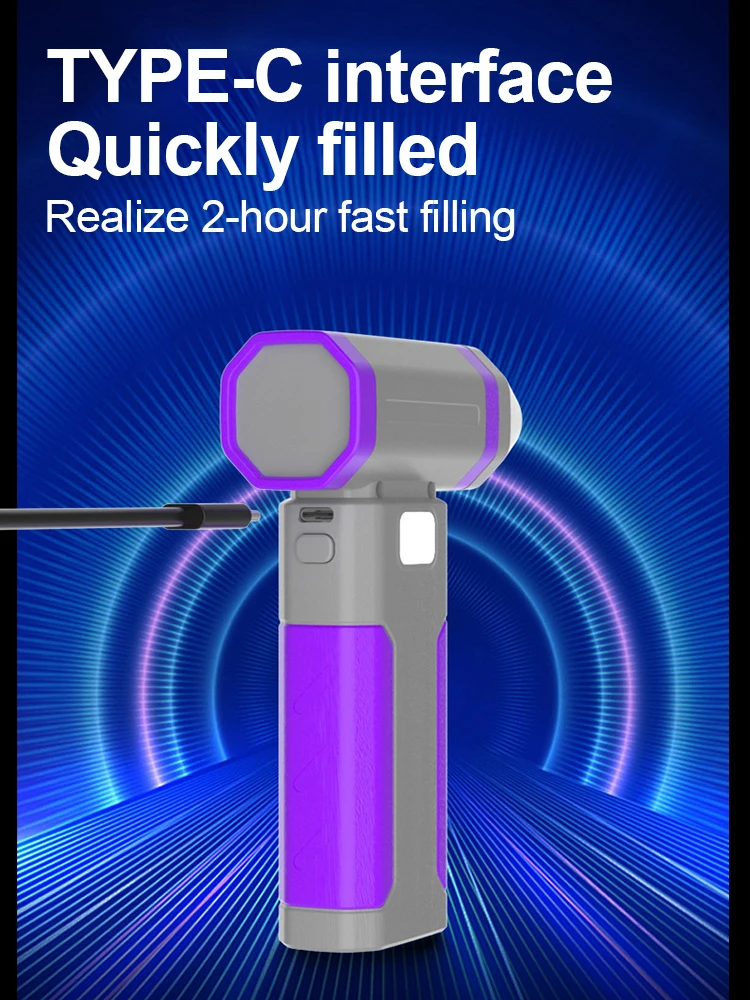 Turbo Jet Fan Elektrische Air Duster Gewelddadige ventilator met 6 versnellingen verstelbaar 130000 RPM Windsnelheid 52 m/s Auto Computer Reinigingstool Type-C