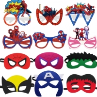 Spiderman Mask Party Supplies Superhero Cosplay SpiderMan Hulk Wolverine Mask Paper Glasses for Kids Boys Birthday Party Gifts