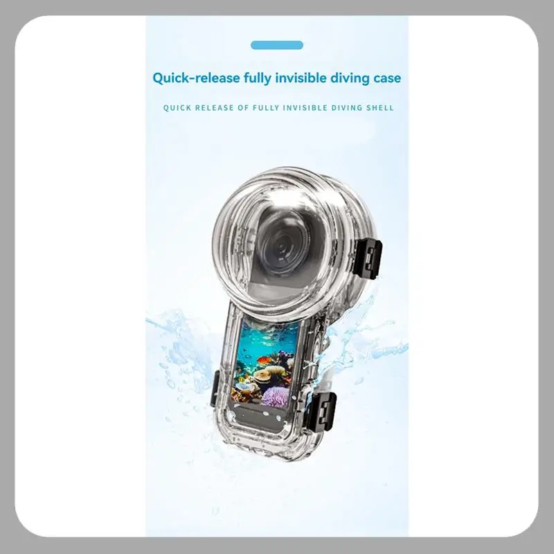 

A46U For Insta360 X5 60M Waterproof Case Invisible Diving Shell Underwater Protective Case For Insta360 X5 Action Camera