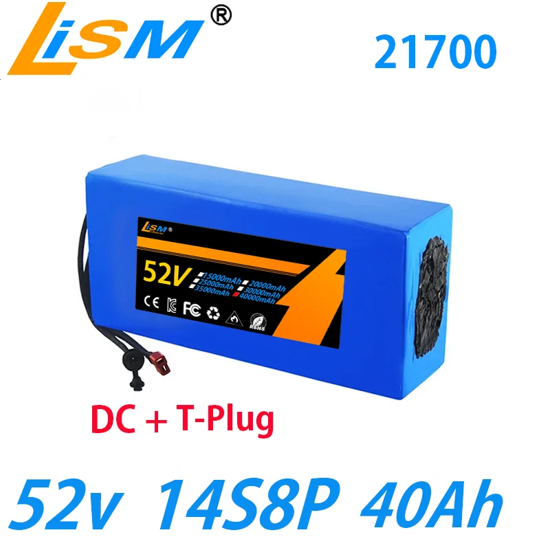21700 52V 20ah 30Ah 35Ah 40Ah Lithium Battery Pack 52V Electric Bike Battery 58.8V Lithium Battery Pack