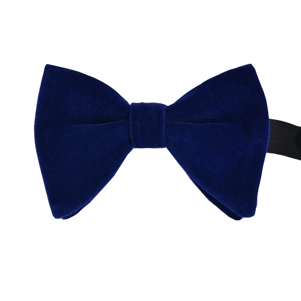 Blue Black Velvet Bow Ties For Men Adjustable Classic Bowknot Man Accessories Shirts Bowties Butterfly Cravats For Wedding Party