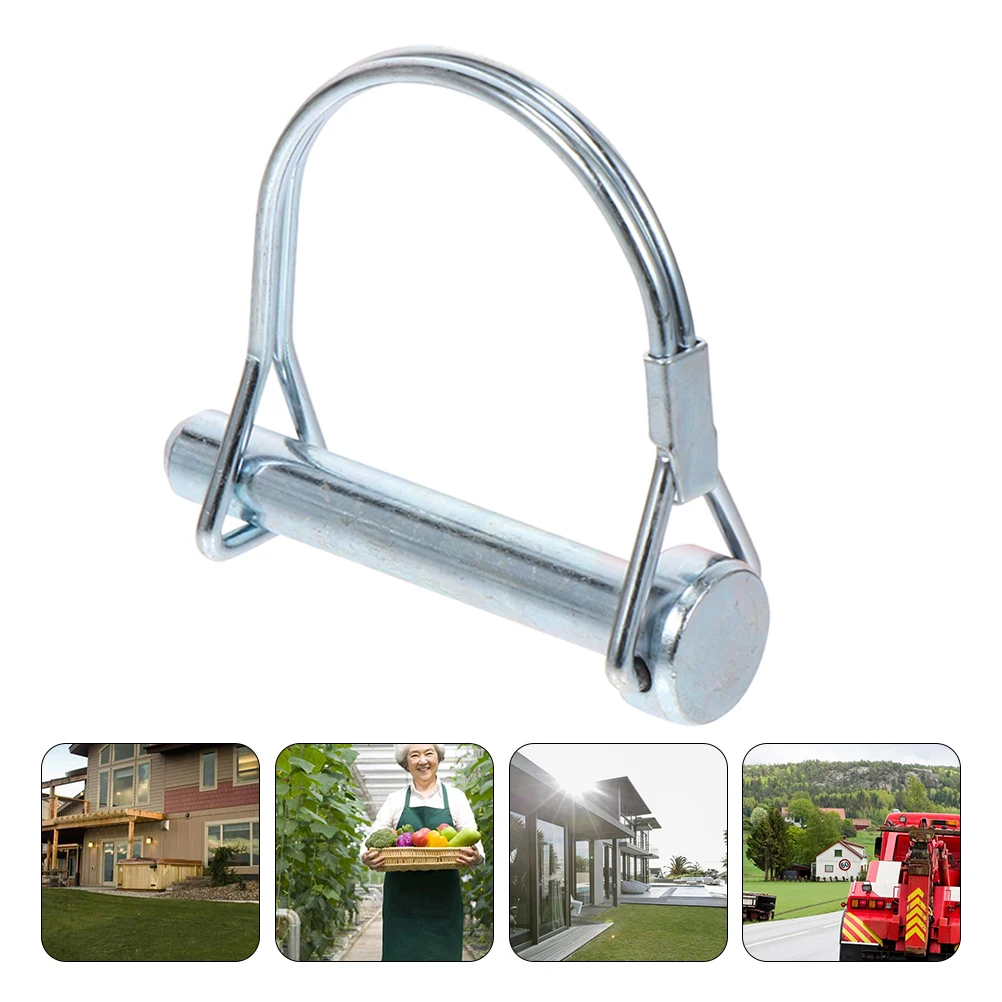 

6pcs Heavy Duty Wire Square Spring Loaded Safety Locking Pins For Hitch Pin Farm Equipment Trailer Gate Pin Chain Carbon Steel
