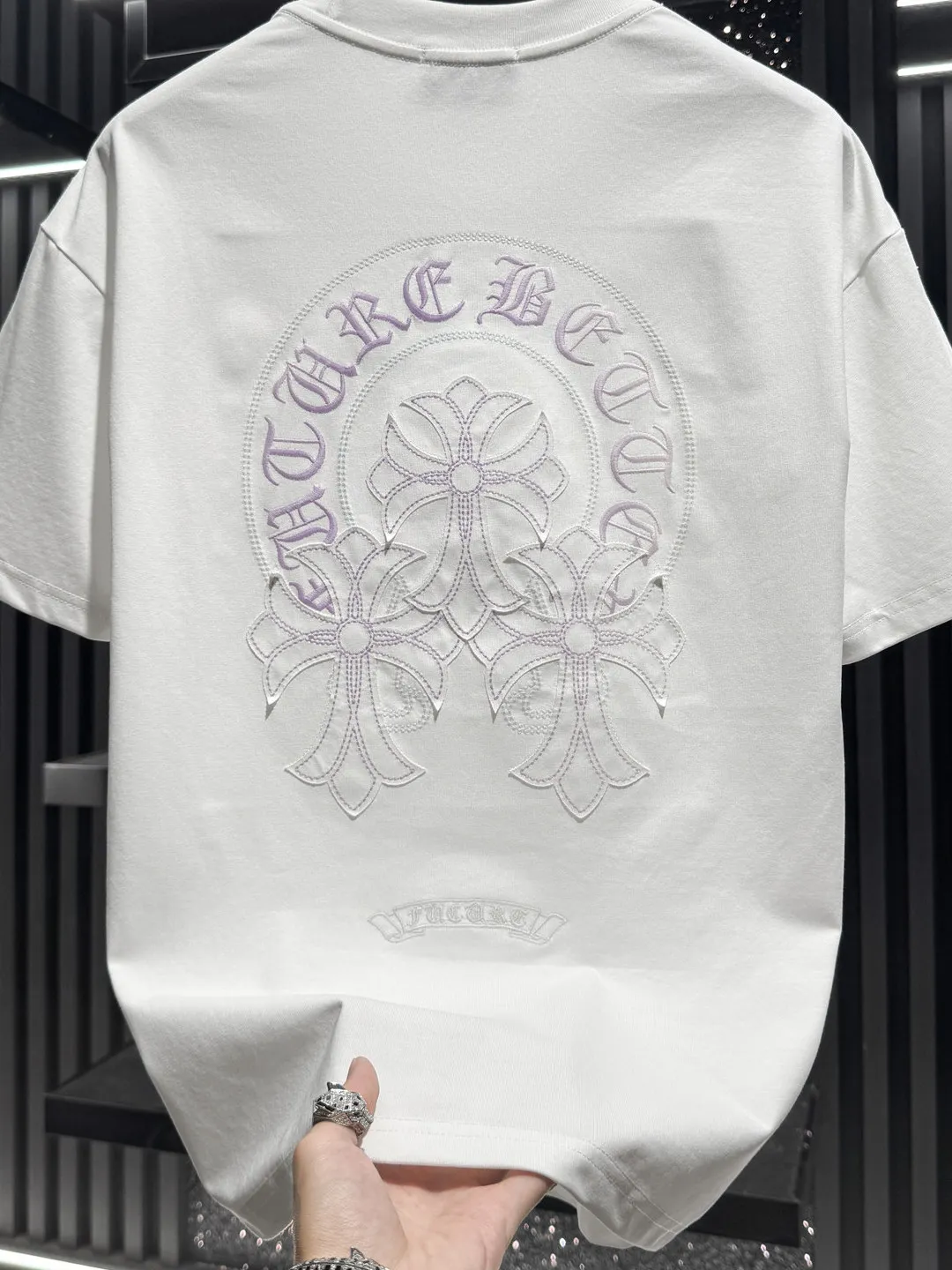 Men's High-End Embroidered Color-Changing Short-Sleeve T-Shirt Loose Fit Summer Trendy Brand Breathable Casual round Neck