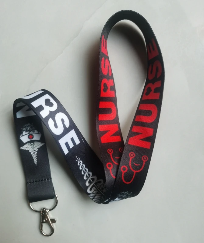 Nuevo 1 Uds. Cordón de enfermera llaves correa para el cuello para tarjeta insignia llavero cordón llavero DIY colgar llaveros de cuerda